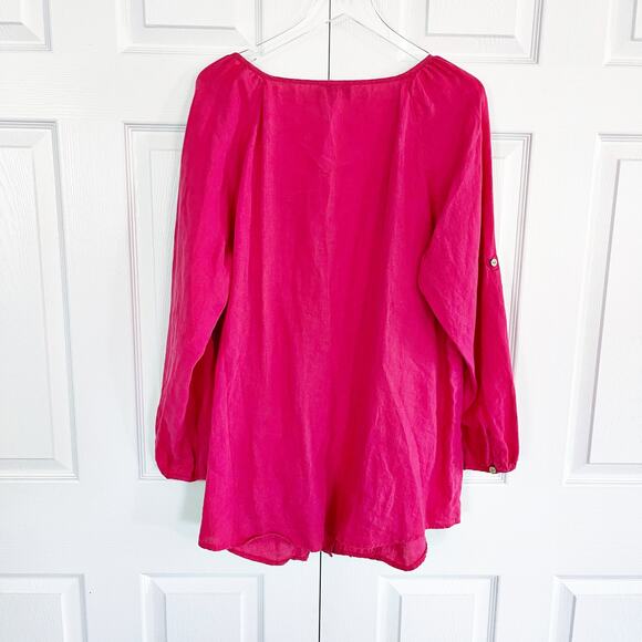Soft Surroundings Pink Linen Button Up Top - Picture 6 of 6